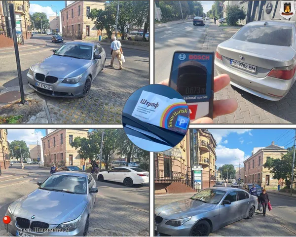У центрі Луцька хитрозроблена «беха» заблокувала тротуар