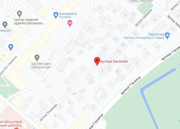 Вулиця Хакімова на карті міста