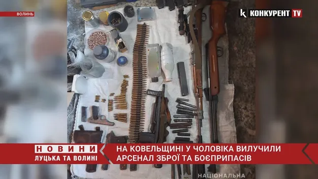 Пістолети, гвинтівки, гранати: на Ковельщині у чоловіка вилучили арсенал зброї (фото, відео)