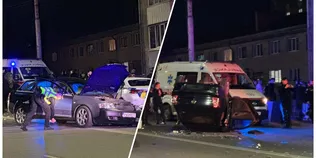 У Луцьку Audi в’їхав у службове авто поліції: машина перекинулася на дах (фото)