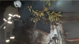 На Волині вночі посеред дороги згорів легковик (фото)