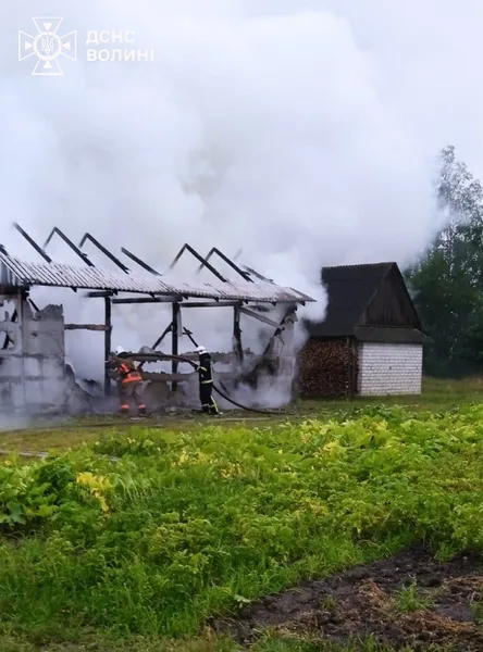 На Камінь-Каширщині через влучання блискавок сталися три пожежі (фото)