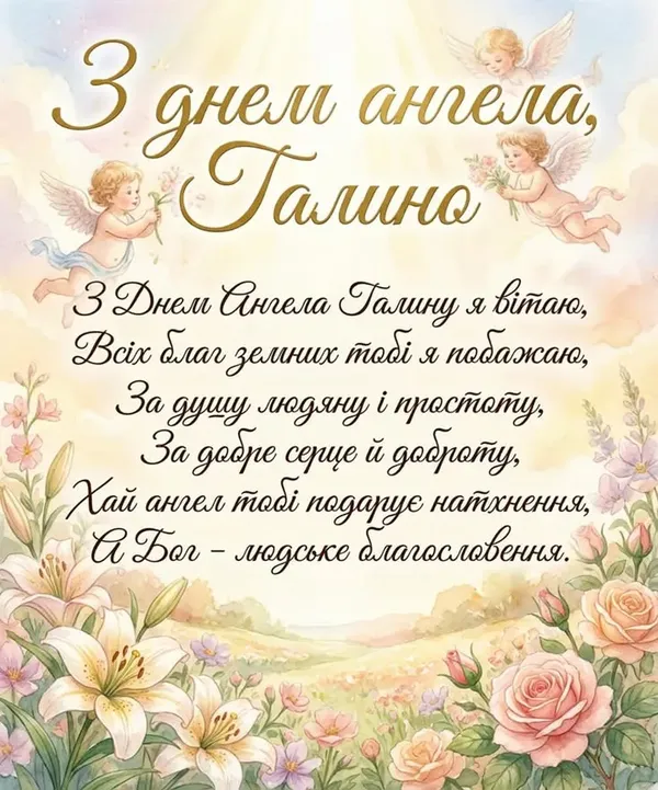 💐З днем ангела Галини: красиві листівки та зворушливі привітання