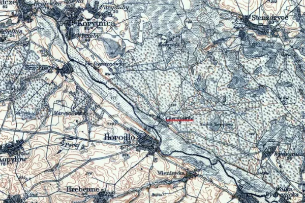 Село Чернявка на німецькій військовій карті 1914-1917 років