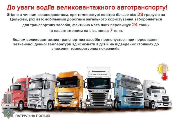 У спеку на Волині діють пункти відстою вантажівок: перелік