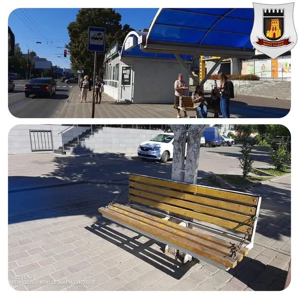 У Луцьку орендарів зобов'язали помити і пофарбувати лавки та урни на зупинках (фото)