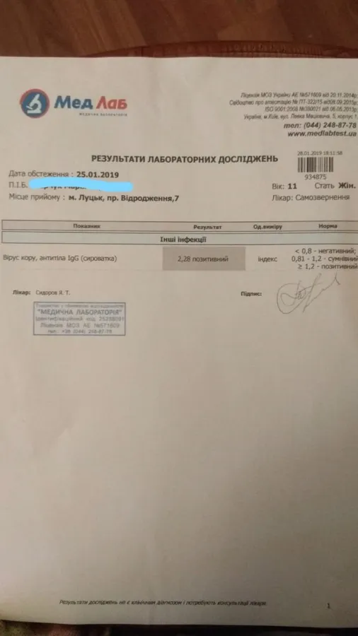 У Луцьку п'ятикласниця перехворіла на кір, але до школи її не пускають – потрібне щеплення