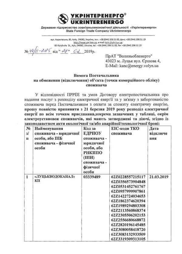 «Луцькводоканал» може залишитися без світла, а лучани – без води (оновлено)