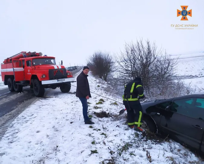 На Волині мінівен з чотирма дітьми й немовлям злетів у кювет (фото)