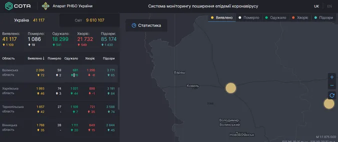 На Волині 72 нові випадки COVID-19