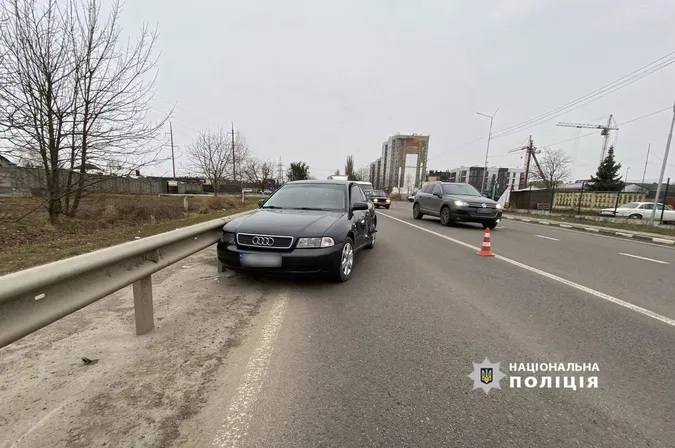 Під Луцьком Fiat перекинувся після зіткнення з Audi (фото)