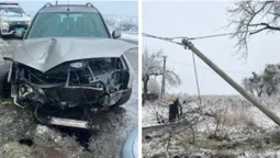 ДТП біля Луцька: Ford зніс електроопору та паркан (фото)