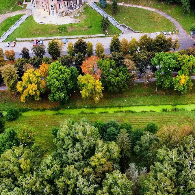 Луцький парк з висоти пташиного польоту (фото)