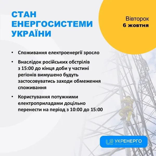 💡 В Україні знову вводять графіки відключень світла