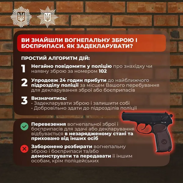Де на Волині задекларувати знайдену зброю та боєприпаси: адреси