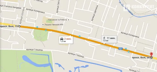 Ділянка, яку планують реконструювати на Google Maps
