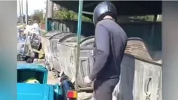 У Луцьку впіймали чоловіка, який викидав до смітника автомобільні шини (відео)