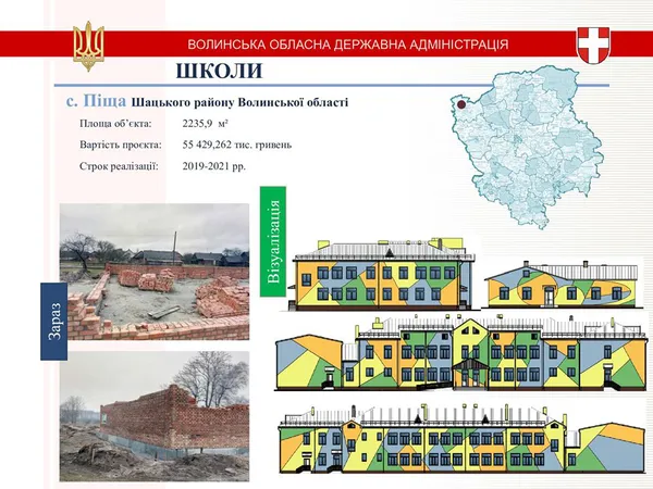Школи, садочки, стадіони: на Волині модернізують 12 закладів освіти (інфографіка)