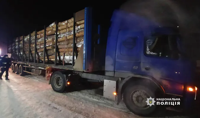 На Волині поліція вилучила соснові колоді й дубові дошки (фото)