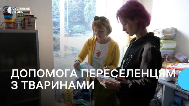 Роздали корм: як у Луцьку допомагають переселенцям з тваринами (відео)
