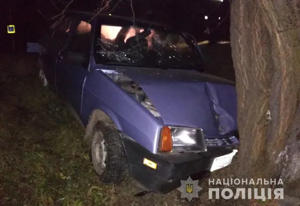 Під Луцьком вночі легковик злетів з дороги й протаранив дерево (фото)