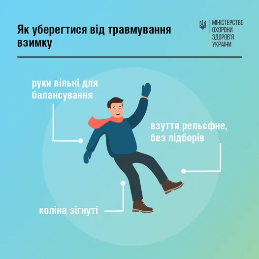Як пішоходам вберегтися під час ожеледиці – лайфхаки від МОЗ