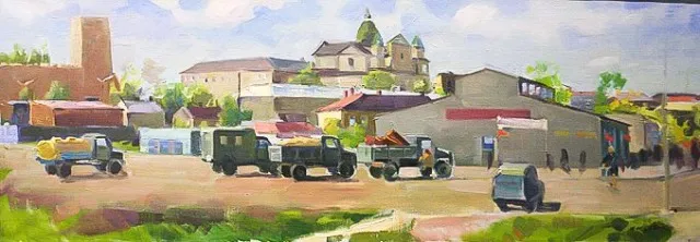 З цього починався ринок. Малюнок Карела Якубека
