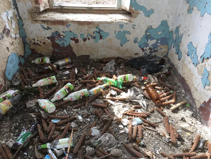 У Голобах панський маєток перетворили на сміттєзвалище із матюками на стінах