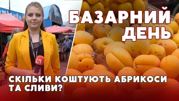 Абрикоси і сливи: скільки коштують літні фрукти на луцькому базарі (відео)