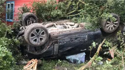 В'їхав у паркан, дерево і перекинувся: на Волині Range Rover злетів з дороги (фото, відео)