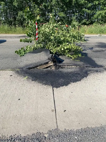 Через пекельну спеку на «варшавці» повиривало бетонні плити (фото)