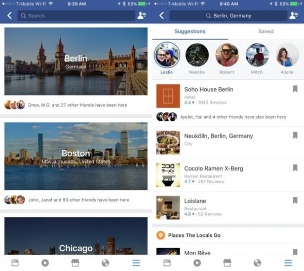 Мережа Facebook тестує путівник містами