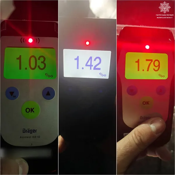 У Луцьку спіймали трьох горе-водіїв «під шафе»