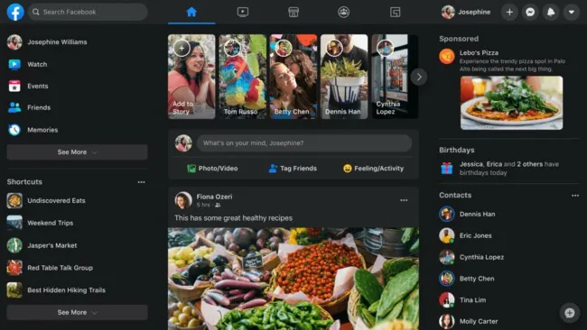 Темна тема і спрощений інтерфейс: Facebook запустив новий дизайн
