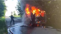 Біля Горохова горіла вантажівка (фото, відео)