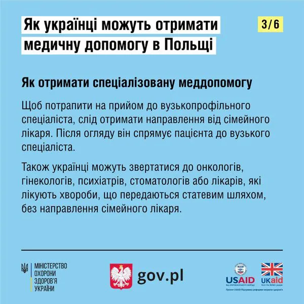 Як українцям отримати медичну допомогу в Польщі