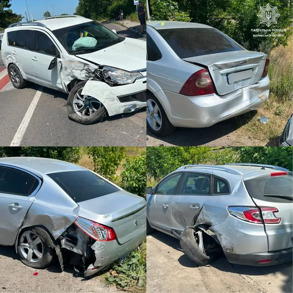 У Луцьку п'яний «в дрова» водій протаранив чотири автівки