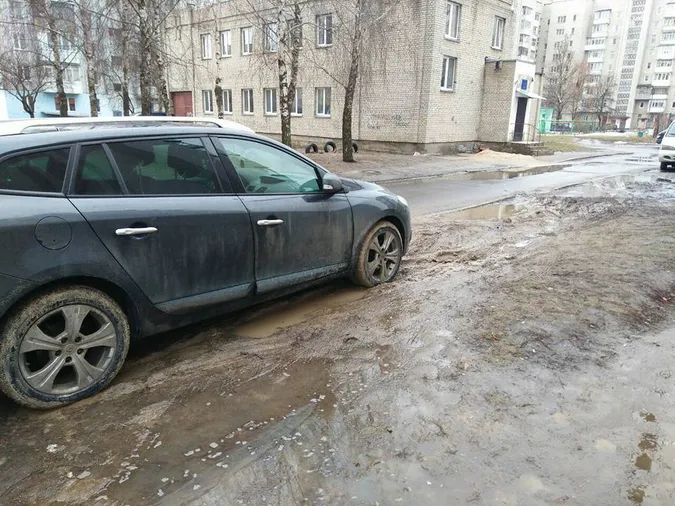 У Луцьку засіяний мешканцями газон роз’їздили автівки (фото)
