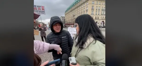 У Німеччині луцька журналістка поскандалила із ухилянтами та противниками мобілізації (відео)