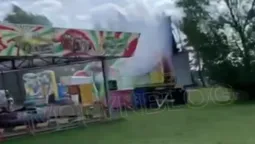 На Світязі загорівся атракціон: що відомо (відео)