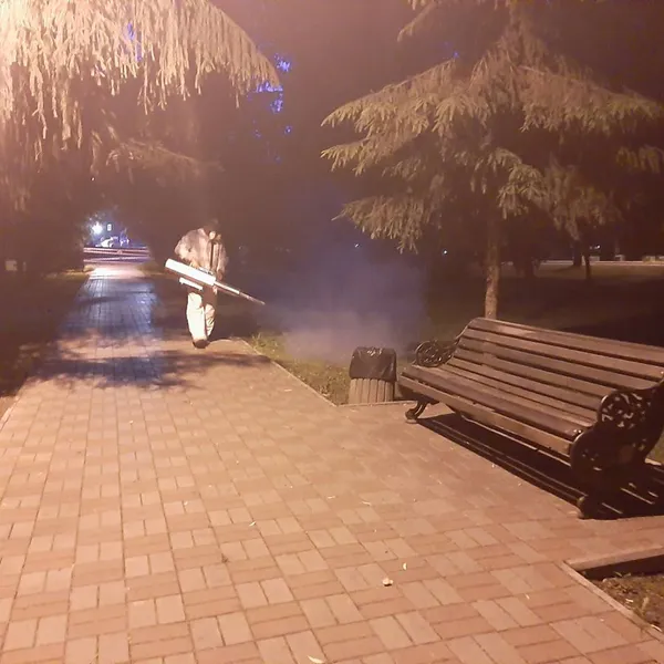 Як вночі в луцькому парку знищували кліщів та комарів (фото)