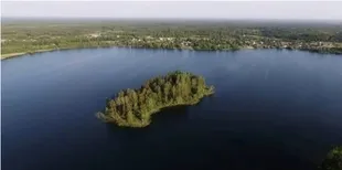 «Чифірний» колір та карстові глибини: на Поліссі серед лісів і боліт заховалося мальовниче озеро з островом у центрі (фото, відео)