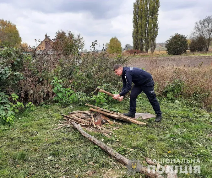 Волинський «шериф» попрацював сокирою на благо громади (фото)