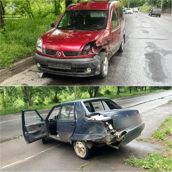 У Луцьку п'яний на «Славуті» виїхав на «зустрічку» і влупив у бік «рено» (фото)