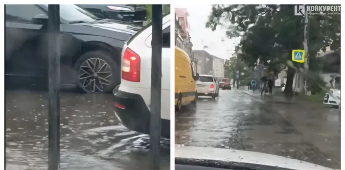 Луцьк «тоне» під час зливи (відео)
