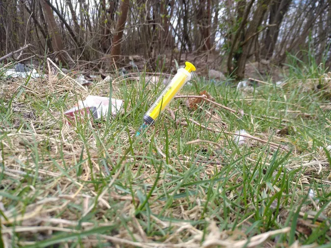 Патрульні Волині показали всіяний шприцами парк (ФОТО)