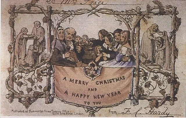 Найраніша різдвяна листівка. Лондон, 1843 рік. Фото з Wikipedia