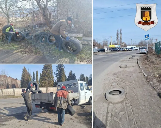 Муніципали вивезли з луцьких дворів близько 200 старих шин (фото)
