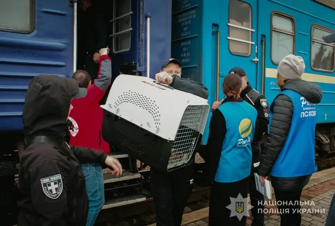 На Волинь прибув евакуаційний потяг з Донеччини: поліцейські зустріли 14 переселенців (фото)