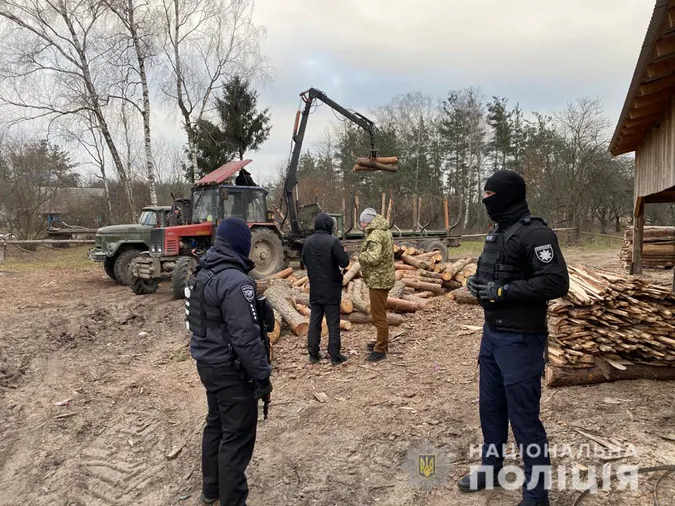 У селі на Волині поліція обшукує двори: шукають незаконну деревину (фото)